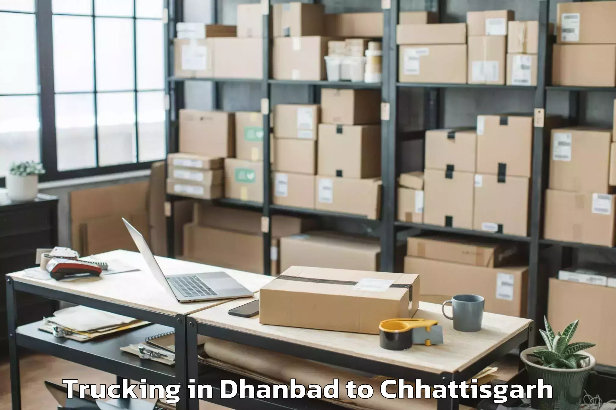 Book Dhanbad to Bhopalpattnam Trucking Online